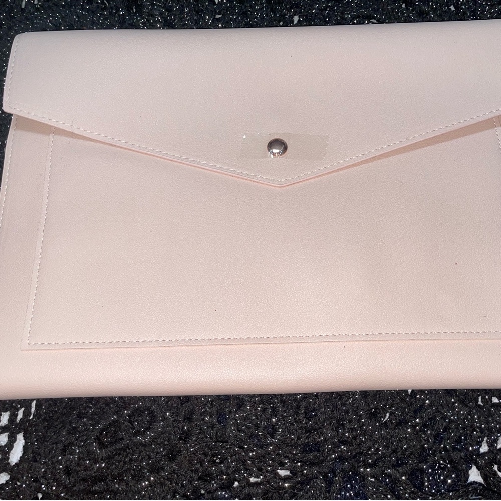Glass Ladder &Co Megan Blush Pink Envelope Clutch Wristlet - Sleek Minimalist